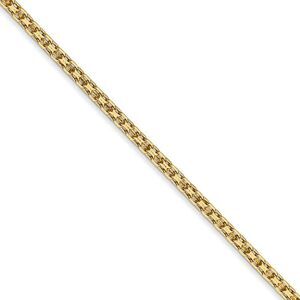 2mm, 14k Yellow Gold, Flat Bismark Mesh Chain Necklace, 16 Inch